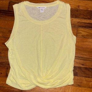 Athleta Pale Yellow Twist-Hem Tank Top